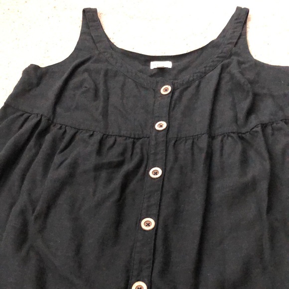 Terra & Sky Tops - Terra & Sky Button Down Tank Size 1x (16W-18W) Black Brown Buttons Super Cute!